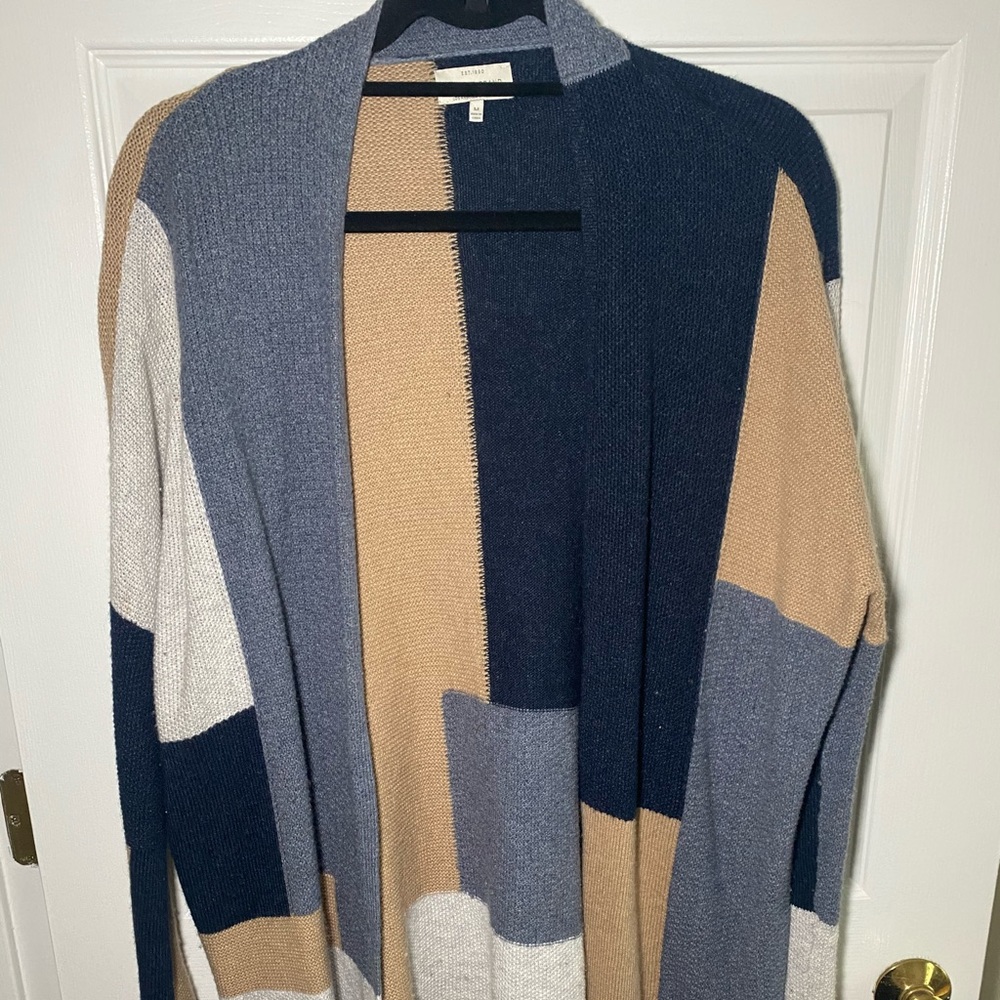 Lucky, color block cardigan, size m